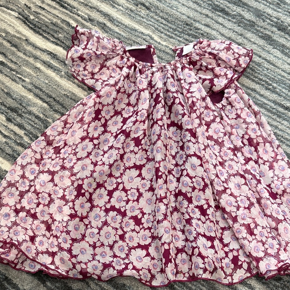 First Impressions Burgundy Floral Dress